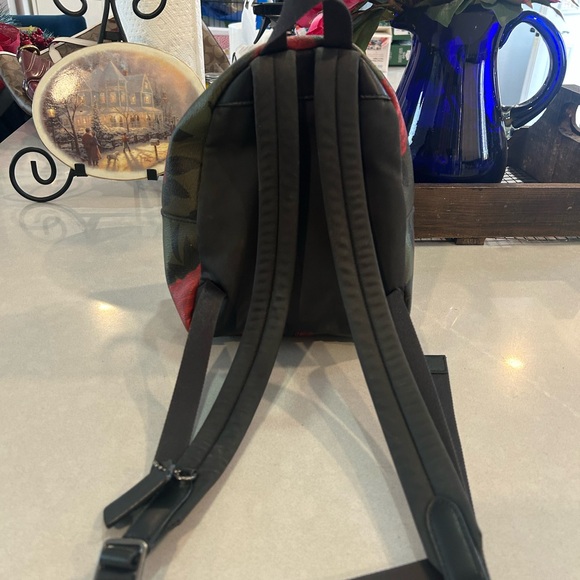 Coach Small Backpack with Red Floral and Silver Star - Picture 4 of 6